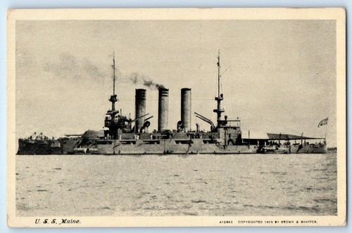 C1910 uss maine steamer ship - c1910's,